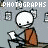 Pixelated character with white face and brown robe sits at desk holding object, repeated in pattern across gray background