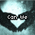 A pixelated image of a character's face with text changing across frames: 'Can We', 'Take A', and 'Raincheck?' displayed sequentially.