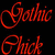 A 50x50 pixel animated buddy icon split into two frames showing red gothic text on black background and a grayscale anime-style face with dark hair.
