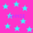 Pink background with scattered cyan stars and purple text reading ANNIE in pixelated font.