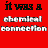 Red and black pixelated text on a split background with 'it was a chemical connection' and 'My Chemical Romance' in distinct sections.