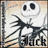 Animated sequence of Jack Skellington from The Nightmare Before Christmas with changing text color and background details.