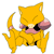 Animated contact sheet of a yellow cartoon Pokémon character with pink cheeks and black eyes in various running poses on white background.