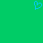 A static pixel art icon of a blue heart symbol on a solid green background.