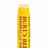 A vertical yellow bottle with red text on the left, and black pixelated text reading "YUMM I <3 BURT'S BEES!" on the right.