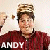 Animated contact sheet of six frames showing a person in a red shirt with stacked pancakes on head, holding a spoon and smiling against white background.
