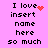 Pixelated text on pink background with animated red heart and red dot effects replacing static heart in different frames.