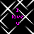 Black background with white geometric lines forming a pattern, overlaid with pink text reading "I love U" in four identical sections
