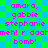 Pixelated text on a green and blue checkered background with no visible animation changes.