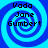 Four identical blue spiral patterns with black text reading "Vada Jane Gumbert" overlaid on each spiral.