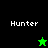 Four display the word 'Hunter' with a green star icon on black background and a black star icon on green background