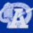 Blue background divided into four quadrants with white text and symbols: top-left has a stylized 'A' in an oval, top-right reads "Auburn Rockets Football", bottom-left shows the number 21.