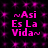 ~Asi Es La Vida~ text in bright pink pixelated font on black background with purple square patterns; four identical copies arranged in two of two, no visible animation changes