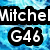 Pixelated text on a blue water-like background with gray lower-right corner.