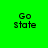 Green background with black text reading 'Go state' in four quadrants, one quadrant showing a bright white glow effect.