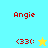 Pixelated icon with red text 'Angie' and '<330:' above a star symbol, displayed on blue and yellow backgrounds.