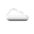 A pixelated white cloud with a dark gray base on a solid light gray background, rendered in low-resolution style.