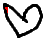 A heart-shaped icon with a black outline transitions from white to rainbow stripes