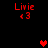 Red pixelated text and heart symbols on a black background, with heart positions changing across frames.