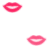 Animated sequence of pink and red lips icons with text 'With one thousand sweet kisses, I'll cover you' in varying styles.