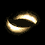 Golden glowing abstract shapes in various curved and segmented forms against a black background.