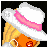 Animated contact sheet of a cartoon character with orange hair and white hat, transitioning through different poses while displaying text elements on black backgrounds.