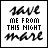 A 5x5 contact sheet of animated frames showing a black-and-white text-based icon with the phrase "SAVE ME FROM THIS NIGHTMARE" in stylized lettering, featuring subtle star and dot decorations that change position across frames.