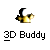 Pixelated 3D character icon with yellow and black coloring, white face, and outstretched arm on gray background, labeled '3D Buddy' below.