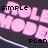 A 3x3 contact sheet of animated frames showing a repeating pink and black logo with text "SIMPLE PLAN" in pixelated style, where the word "SIMPLE" alternates between white and red colors across frames.