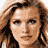 A 48x48 pixel animated contact sheet showing six sequential frames of a woman in a light blue strappy top with long wavy hair, displayed on a gray background.