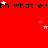 Red background with repeated text "hh what evhh" and scattered white and pink stars, animated with star movement.