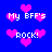 Blue background with pink heart shapes and white text reading "My BFF's ROCK!" repeated in a pattern