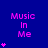 Blue background with pink text "Music In Me" and varying numbers of small pink star symbols arranged in vertical