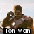 A pixelated image of Iron Man and Black Widow with text labels, showing Iron Man in a brown suit and Black Widow in a black outfit with red hair.