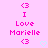 Pixelated pink text and symbols on a light purple background with two small cyan hearts at the bottom right.
