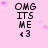 Pixelated text 'OMG IT5 ME <3' on pink background with scattered pink stars, arranged in a of identical icons