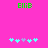 Bright pink background with green text 'ELLIE' at top, two of light blue and purple pixelated shapes below