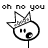 A black-and-white cartoon character with a round head, two dots for eyes, and an open mouth holding a lollipop appears in multiple with changing text above it