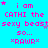 A static image with a bright cyan background displays repeated pink text reading "i am CATHI the sexy beast" and "*RAWR*" in pixelated font, interspersed with small purple stars.