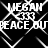 Black-and-white pixelated animation with repeating text and geometric patterns, featuring 'MEGAN' and 'PEACE' in distorted lettering over a diamond lattice background.