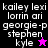 Pixelated text list with star symbols on black, purple, and pink backgrounds in a