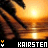 Sunset over water with palm trees, text 'KAIESTEN' below in pixelated font.