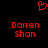 Red pixelated text and heart symbol on black background, with identical text repeated side-by-side.