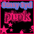 Animated icon with pink, blue, and cyan elements featuring text 'Sassy Syd' and 'punk', stars, a skull, and crossbones on black background.