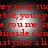 Red text on a black background with four circular light effects arranged in a pattern