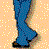 Pixelated cartoon-style contact sheet showing three frames of an animated icon with a character in blue pants and white top against a dotted background, featuring repeated text "Brown Brown Babe" at the bottom.