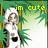 Pixelated cartoon panda in bamboo forest with changing text above its head.