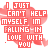 A 4x4 contact sheet of animated frames showing a repeating text-based design with red pixelated text on white background, each frame containing the phrase "I JUST CAN'T HELP MYSELF IM FALLING IN LOVE WITH YOU" and small heart symbols.