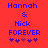 Red background with blue pixelated text reading "Hannah & Nick FOREVER" and five purple hearts below, two of which are pink in the second frame.