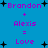 Pixelated blue background with purple text and black cross symbols arranged in a pattern